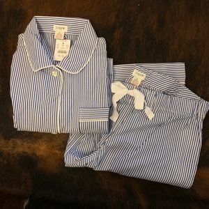 J Crew matching blue striped pajamas